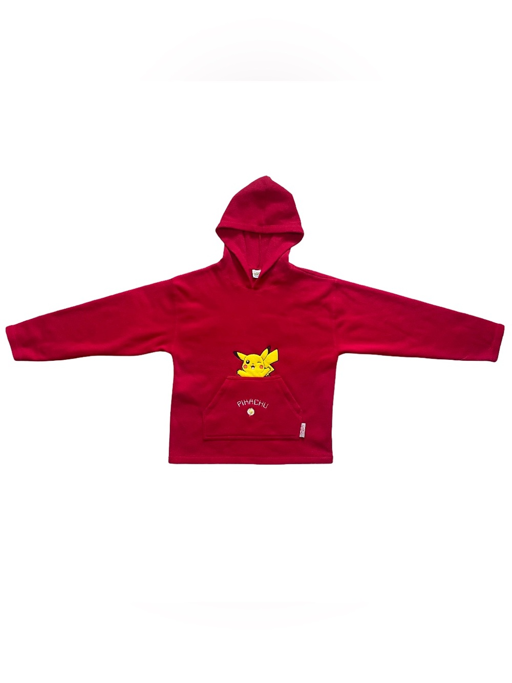 Vintage 90s Nintendo Pokemon Pikachu Red Fleece Embroidered Hoodie Youth XL